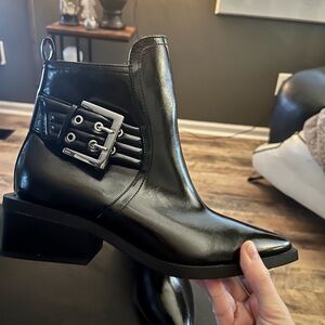 Wild Fable Black Heeled Boots with Buckle